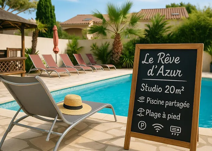 20m2- 1 Pers- De La Nartelle- Maxime - Piscine Partage- Parking